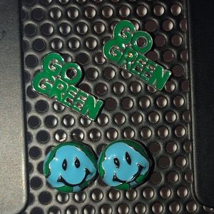 Go Green & Globe Stud Earring Duo